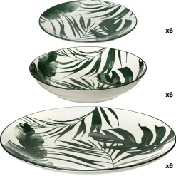 secret d'gourmet Platos>Vajilla de 18 piezas PALM VERT