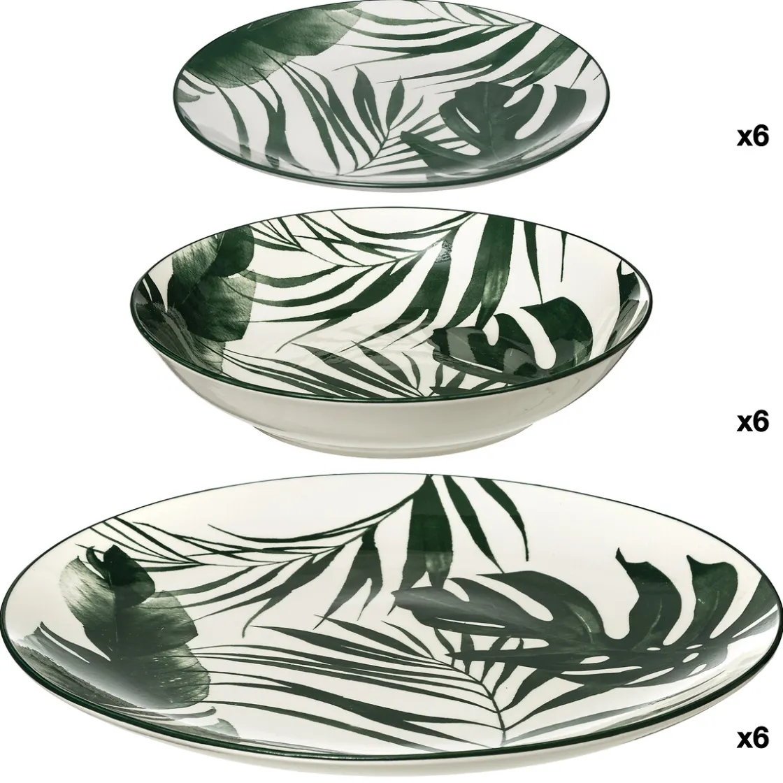 secret d'gourmet Platos>Vajilla de 18 piezas PALM VERT