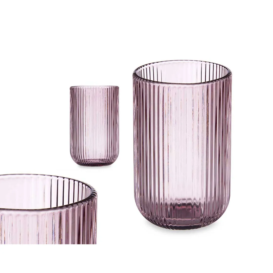 Copas>Vaso De Agua Rayas Rosa 43Cl