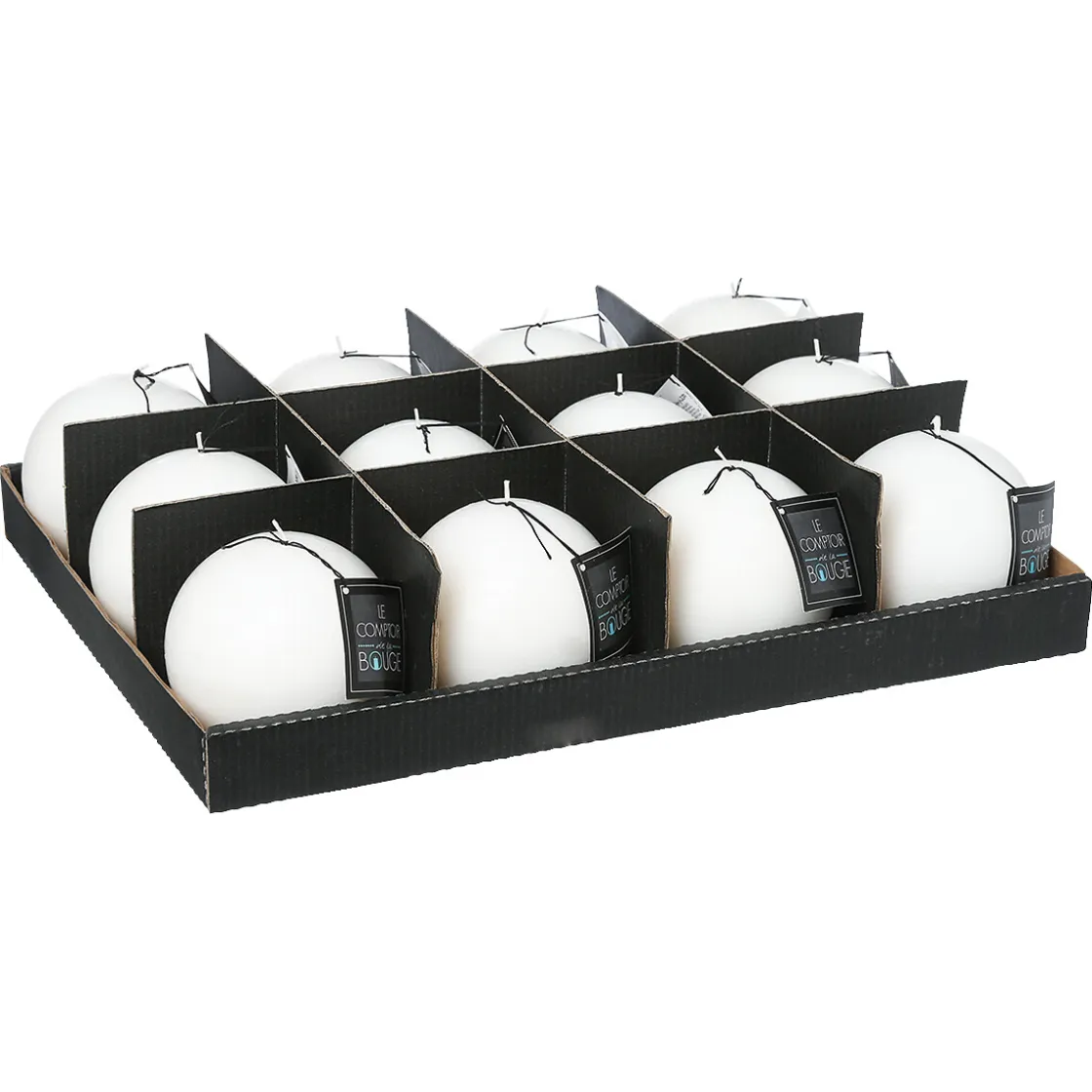 atmosphera Velas>Vela Bola Rústica Blanca 10Cm