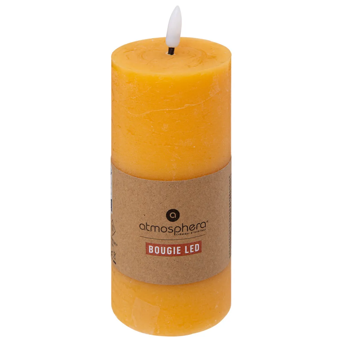 atmosphera Velas>Vela Led Cilíndrica Amarilla 17.5cm