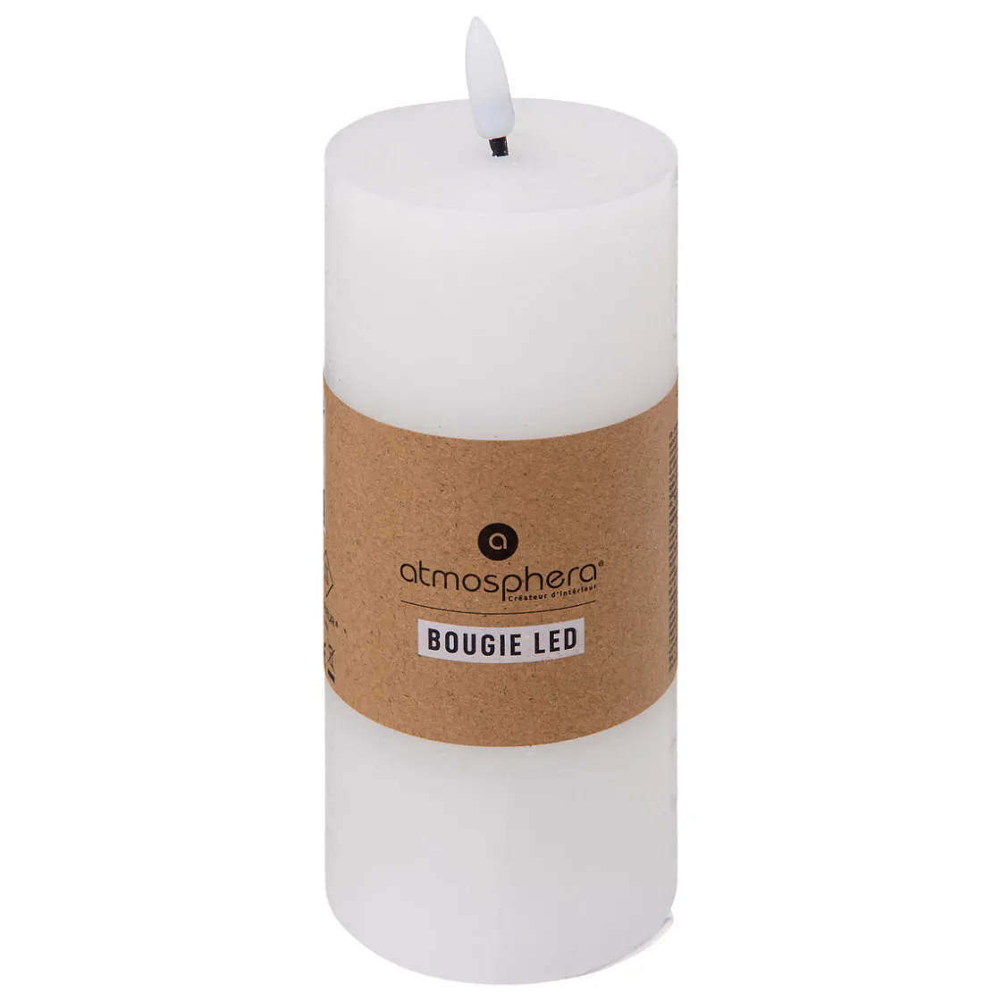 atmosphera Velas>Vela Led Cilíndrica Molia Blanca 17.5cm