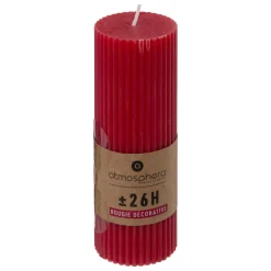 atmosphera Velas>Vela Pilar Demi De Rayas Roja 14cm