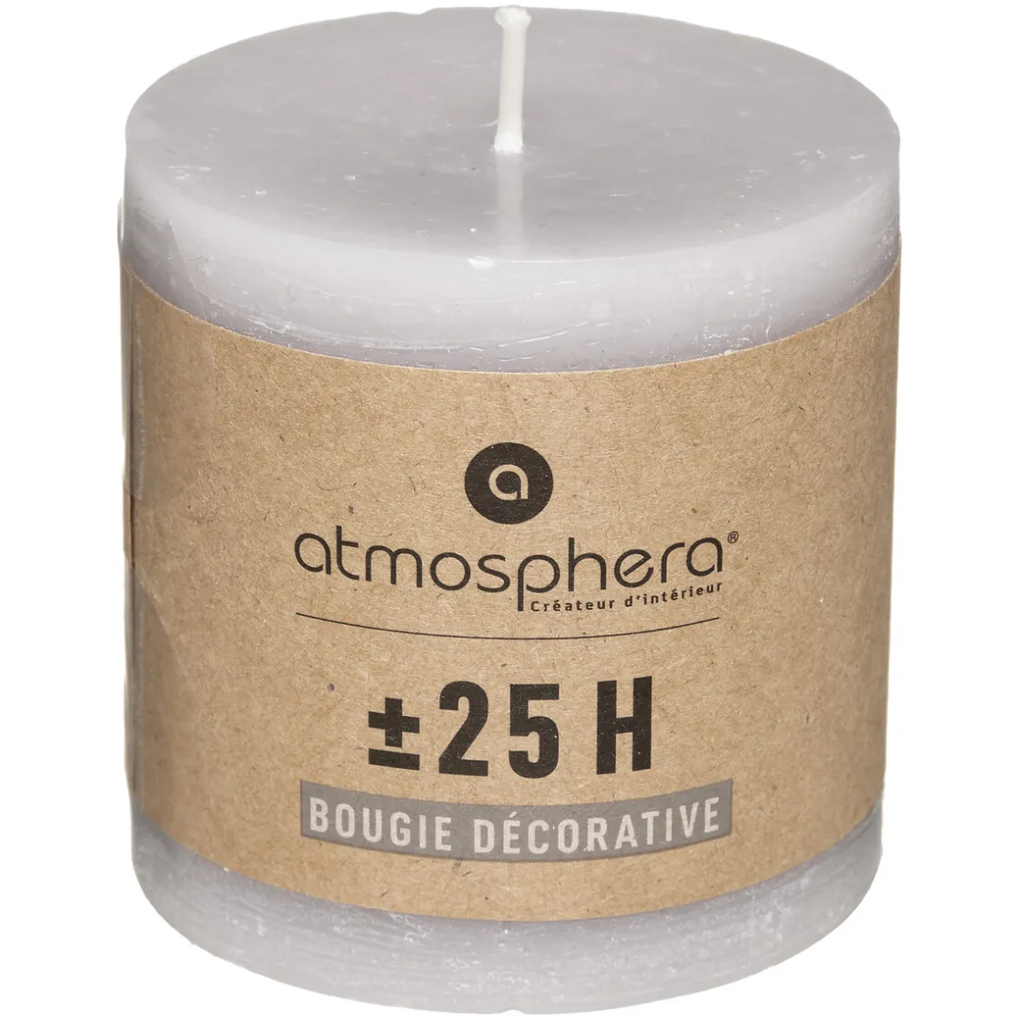 atmosphera Velas>Vela Rústica Gris Pardo 6.7x7Cm