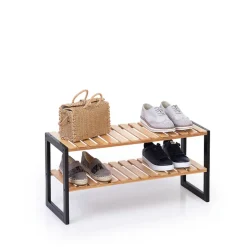 5five Zapateros>Zapatero Apilable Bambú/Metal 70x26x34.5